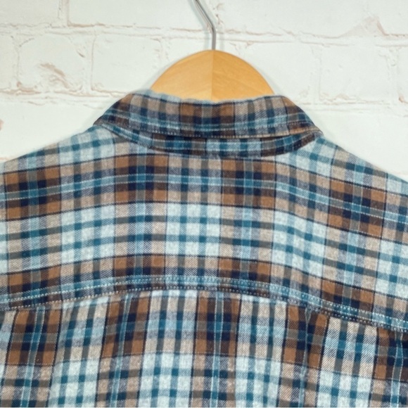 Outdoor Life Flannel Mens Size Medium Gray Plaid Long Sleeve Button Up - Picture 8 of 10